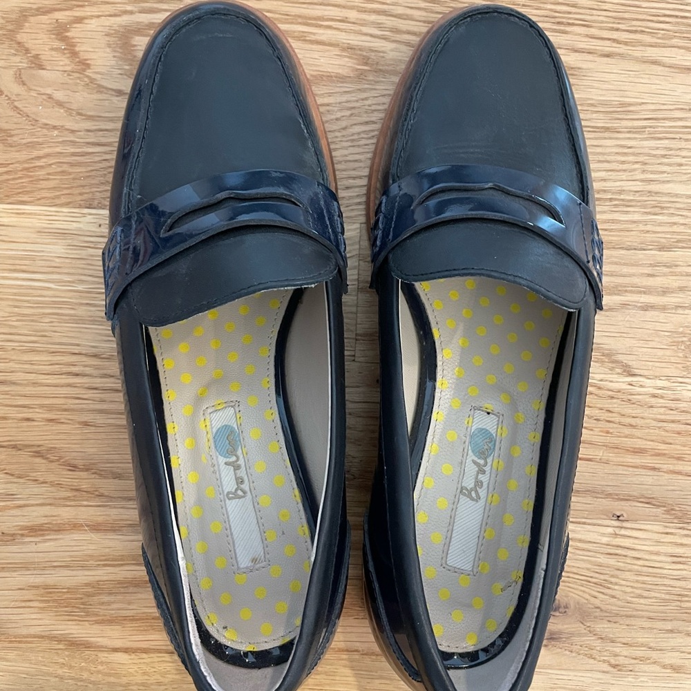 Boden navy blue penny loafers